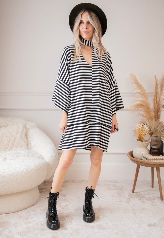 Never Lose Your Stripes Black - Dress