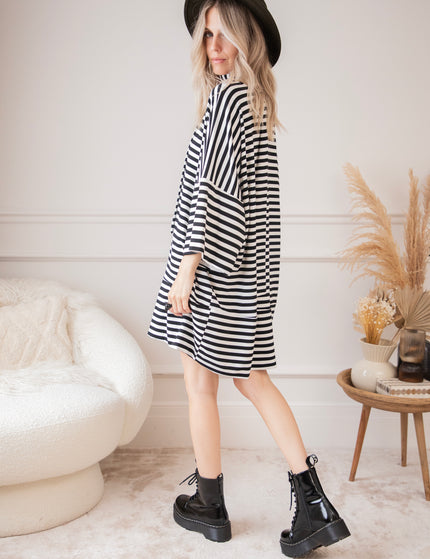 Never Lose Your Stripes Black - Dress