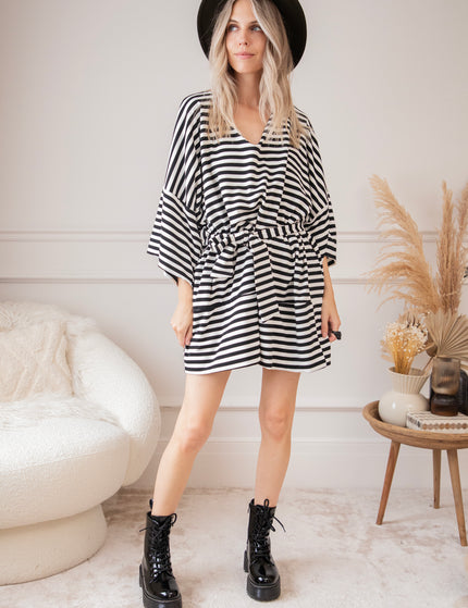 Kleid - Never Lose Your Stripes - Schwarz