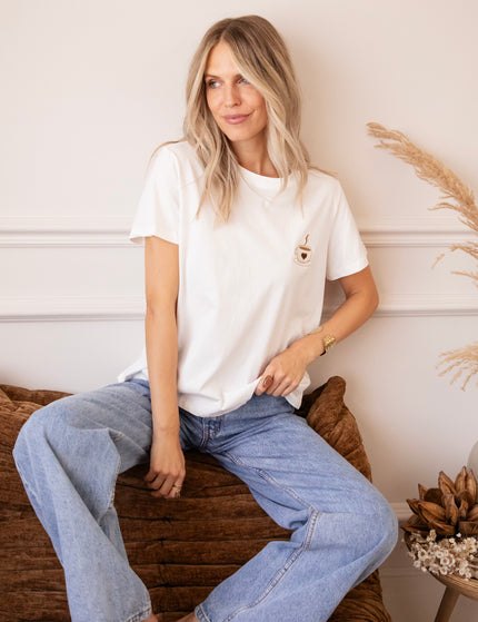 Coffee Lover White/Brown - T-Shirt