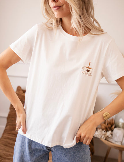 Coffee Lover White/Brown - T-Shirt