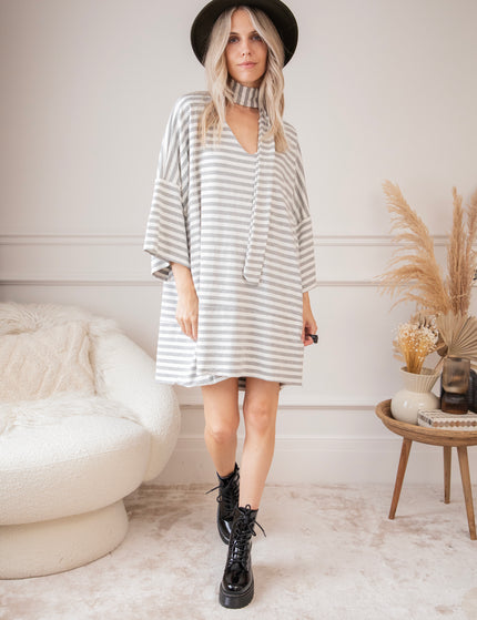 Never Loose Your Stripes Grey - Dress