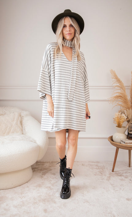 Never Loose Your Stripes Grey - Dress