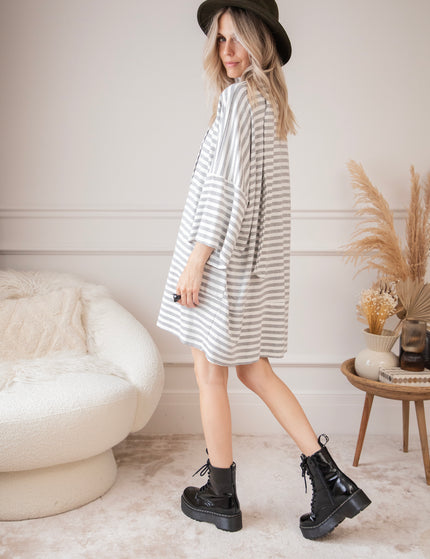 Never Loose Your Stripes Grey - Dress