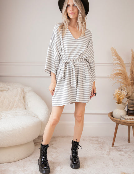 Never Loose Your Stripes Grey - Dress