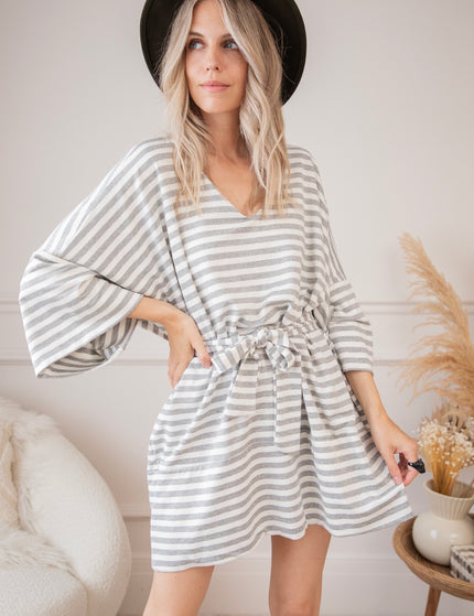 Never Loose Your Stripes Grey - Dress