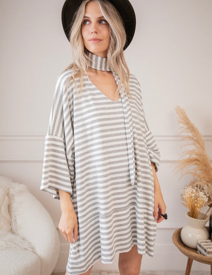 Kleid - Never Lose Your Stripes - Grau