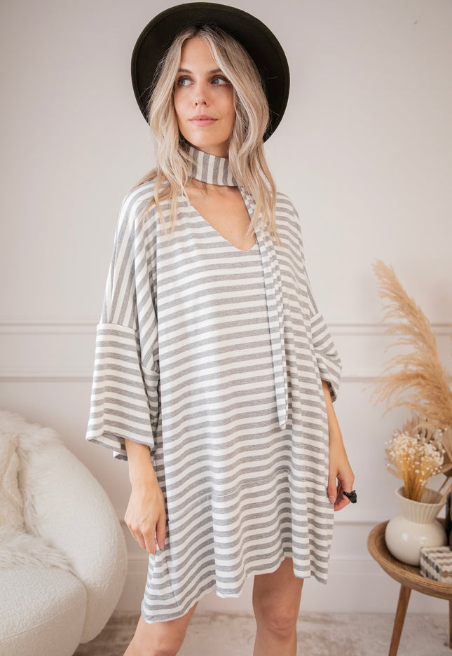 Never Loose Your Stripes Grey - Dress