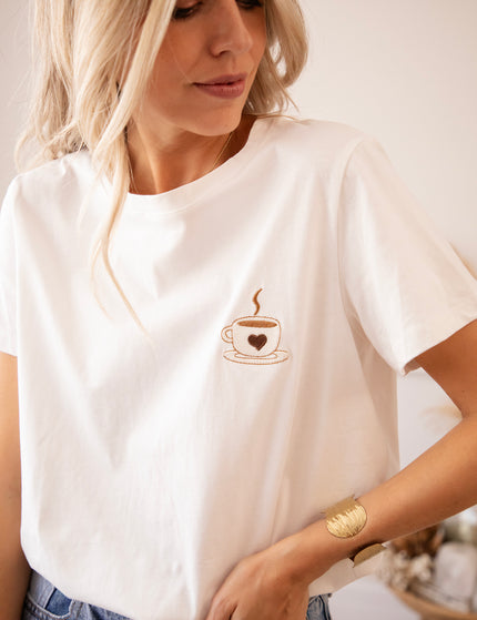 Coffee Lover White/Brown - T-Shirt