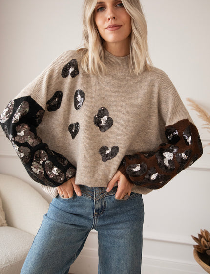 Cozy Cleo Taupe - Sweater