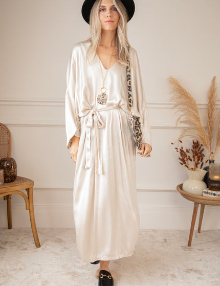 Silky Moments Beige - Maxi Dress