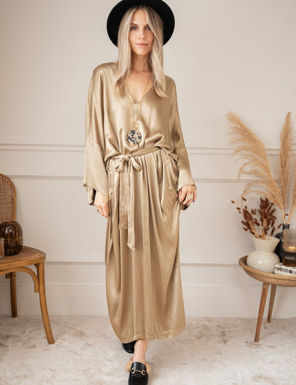 Maxikleid - Silky Moments - Gold