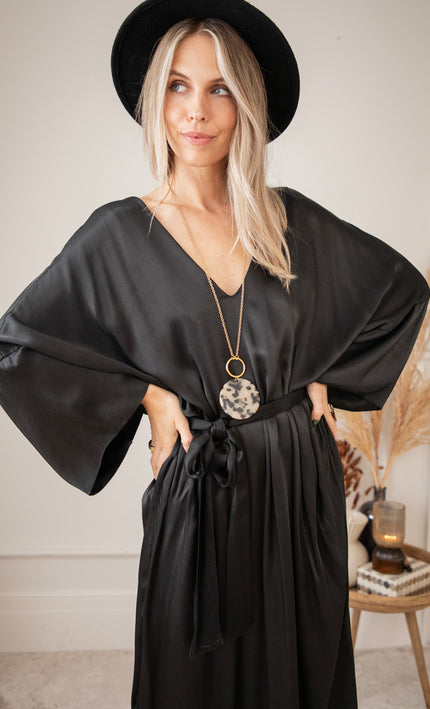 Silky Moments Black - Maxi Dress