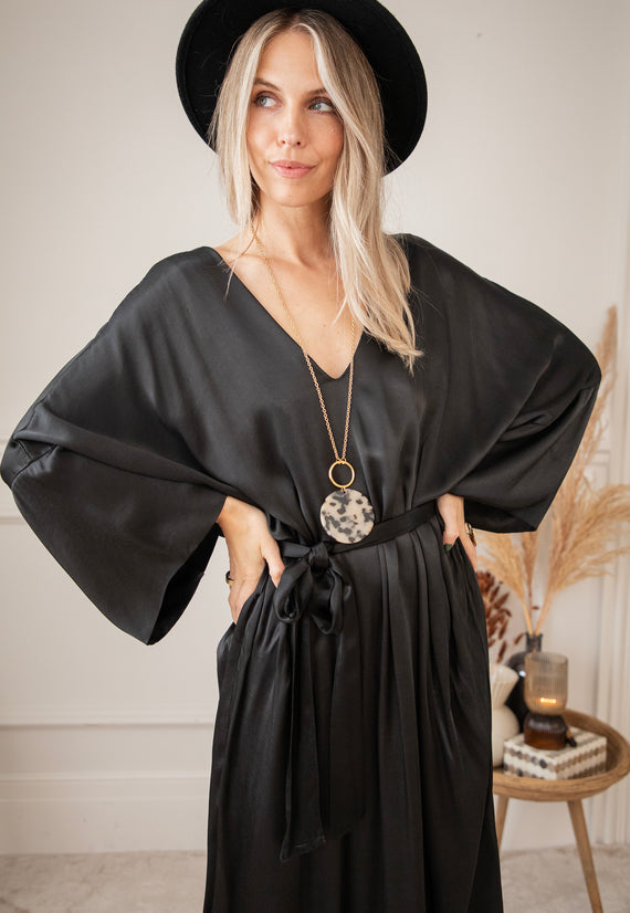 Silky Moments Black - Maxi Jurk