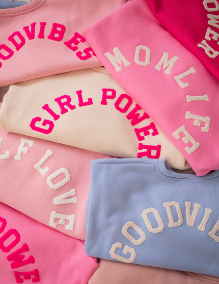 Pullover - Lily Girl Power - Beige/Fuchsia