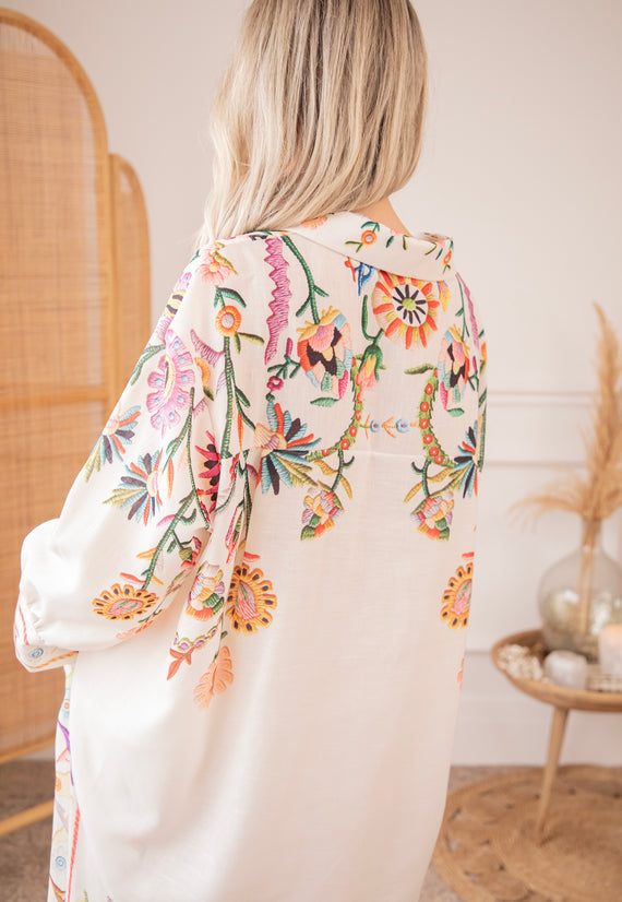 Paradise Of Petals Beige/Multi - Blouse
