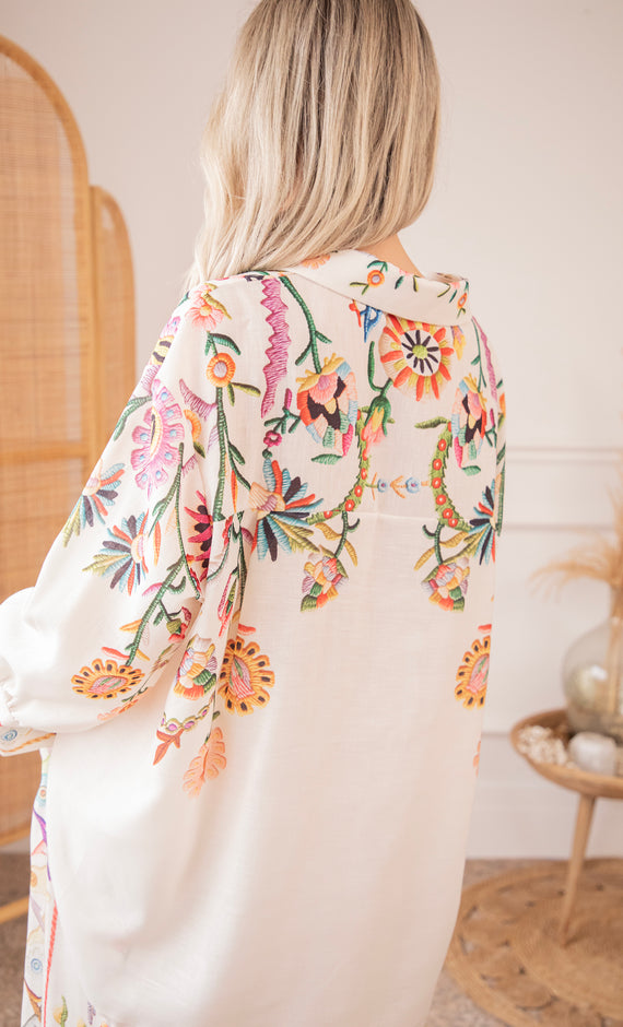 Paradise Of Petals Beige/Multi - Blouse