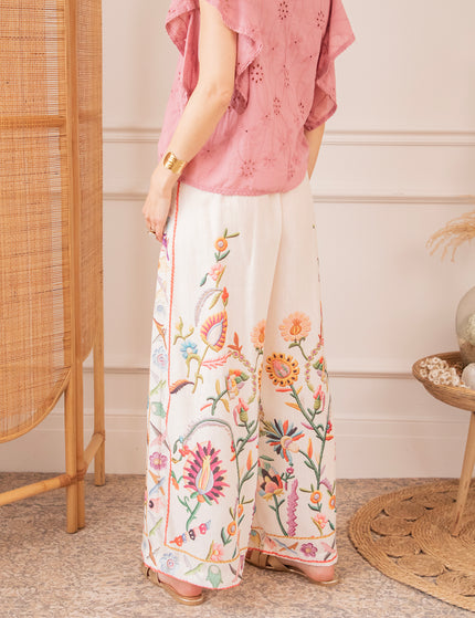 Paradise Of Petals Beige/Multi - Trousers