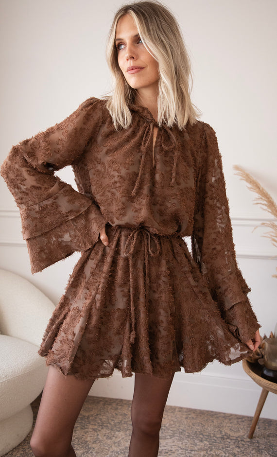 Harvest Bloom Fray Brown - Dress