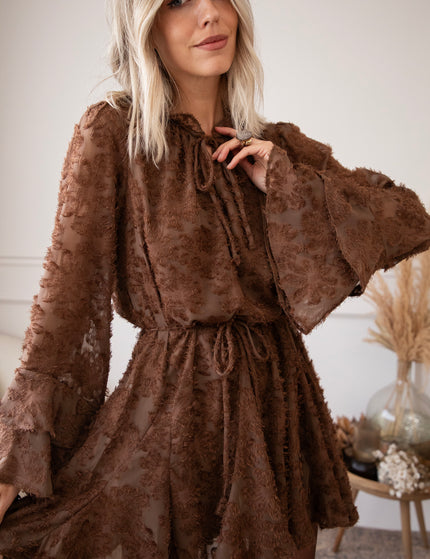 Harvest Bloom Fray Brown - Jurk