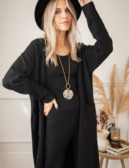 Cozy Times Ahead Black - Cardigan