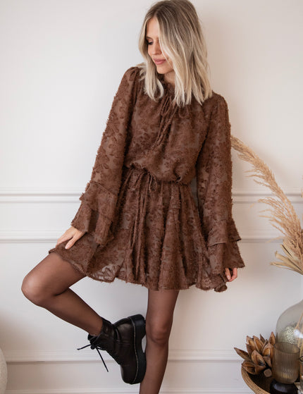 Harvest Bloom Fray Brown - Jurk