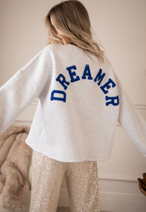 Lily Dreamer Soft Grey/Dark Blue - Sweater