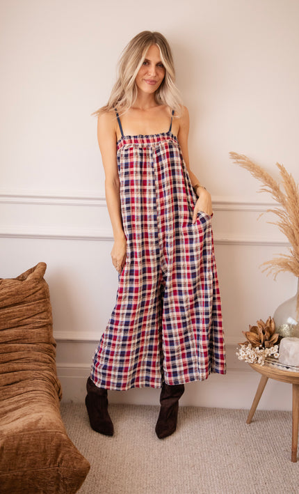 Jumpsuit - Lumberjack Charm - Rot/Blau