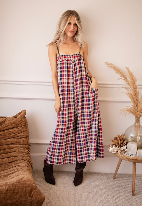 Jumpsuit - Lumberjack Charm - Rot/Blau