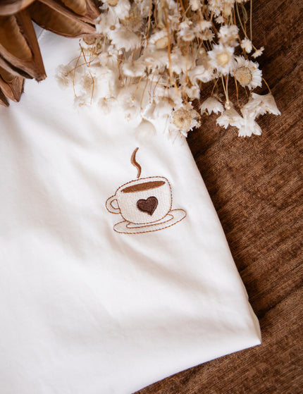 Coffee Lover White/Brown - T-Shirt