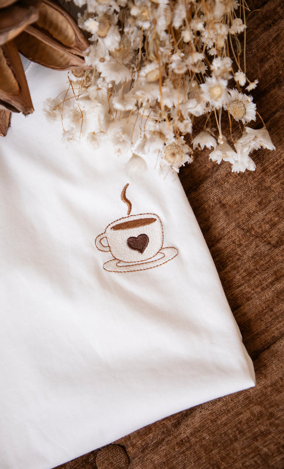 Coffee Lover White/Brown - T-Shirt