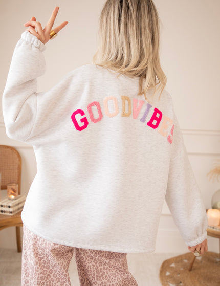 Lily Good Vibes Soft Grey/Multi - Sweater