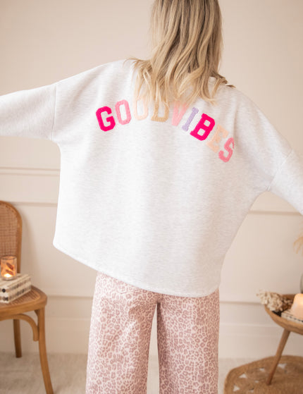 Lily Good Vibes Soft Grey/Multi - Sweater