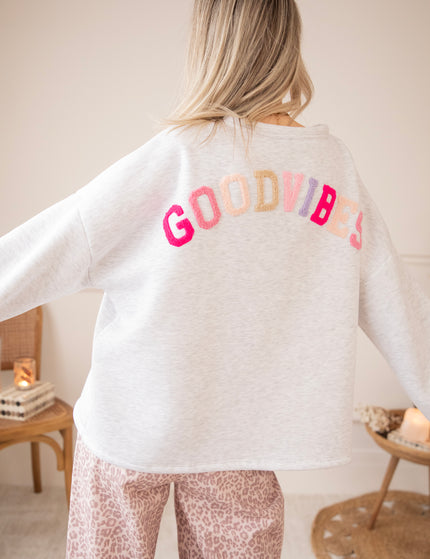 Lily Good Vibes Soft Grey/Multi - Sweater