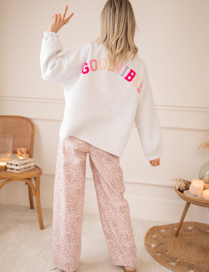 Lily Good Vibes Soft Grey/Multi - Sweater