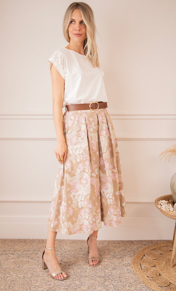 Flower Pop Wide Taupe - Rok