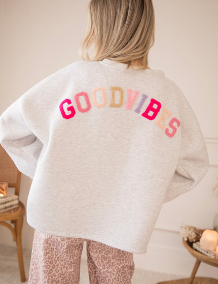 Lily Good Vibes Soft Grey/Multi - Sweater