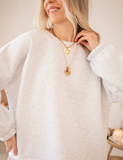 Lily Good Vibes Soft Grey/Multi - Sweater