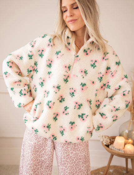 Blooming Bear Beige/Baby Pink - Trui