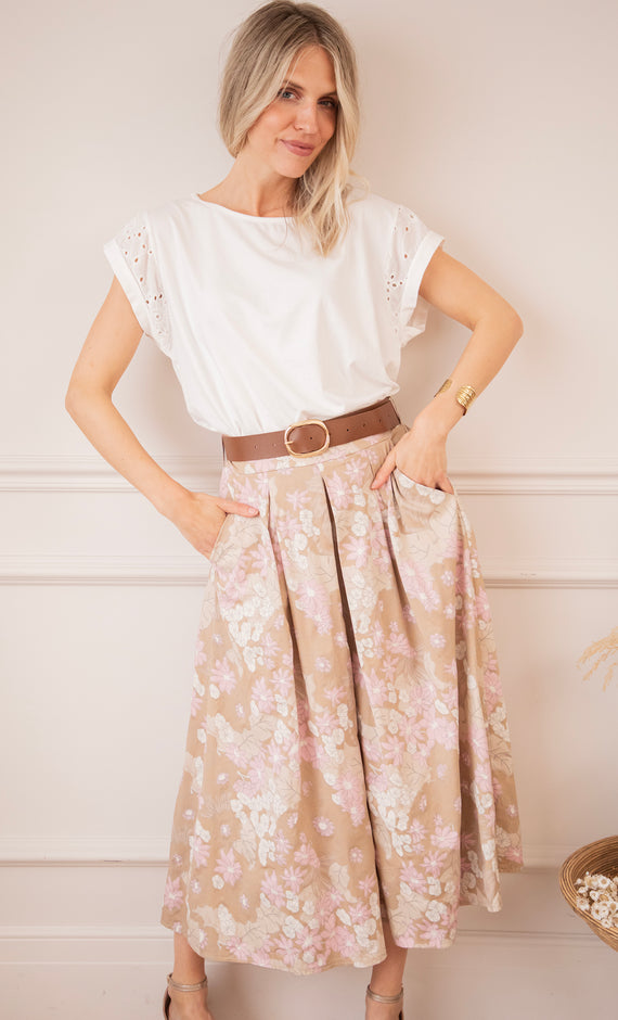 Flower Pop Wide Taupe - Rok