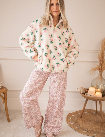 Blooming Bear Beige/Baby Pink - Trui