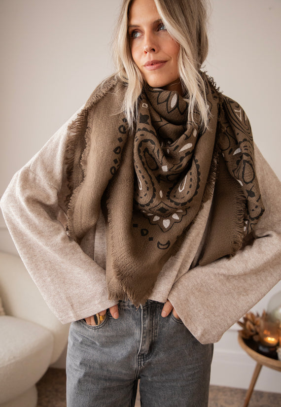 Schal - Piper Paisley - Braun
