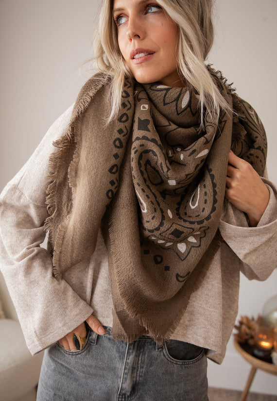 Schal - Piper Paisley - Braun