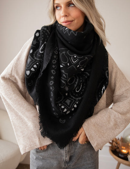 Piper Paisley Black - Sjaal