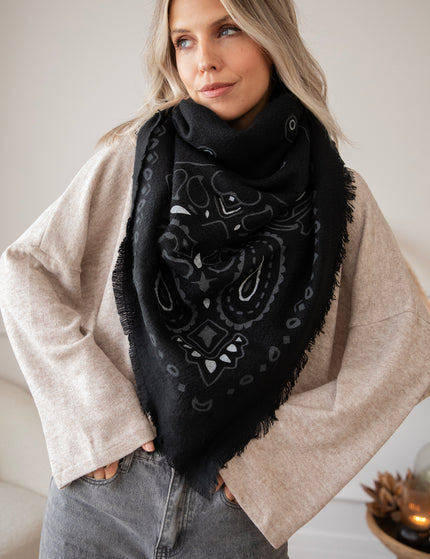 Piper Paisley Black - Sjaal