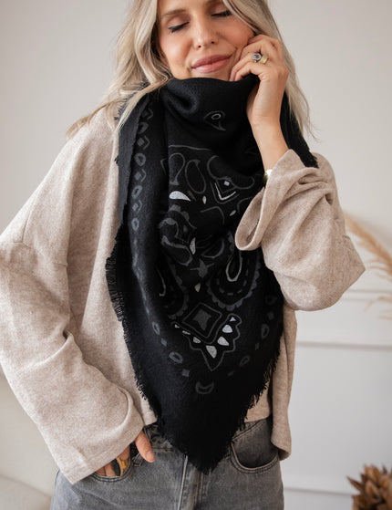 Piper Paisley Black - Sjaal