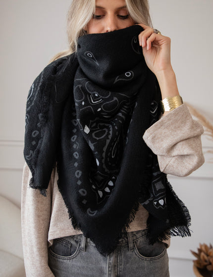 Piper Paisley Black - Sjaal