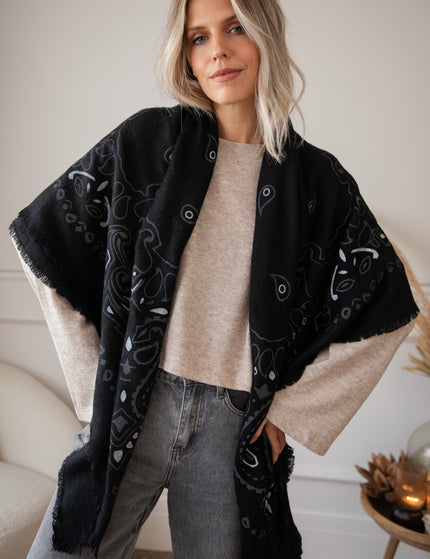 Piper Paisley Black - Sjaal