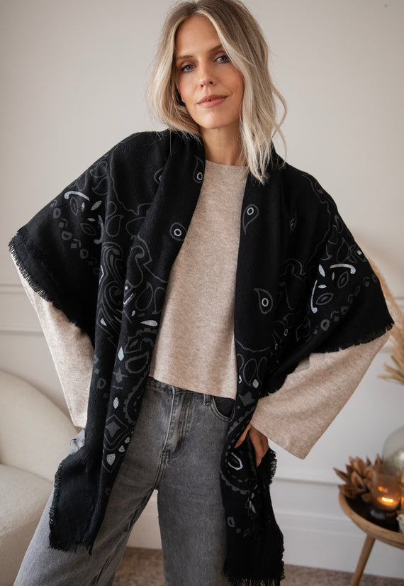 Piper Paisley Black - Sjaal
