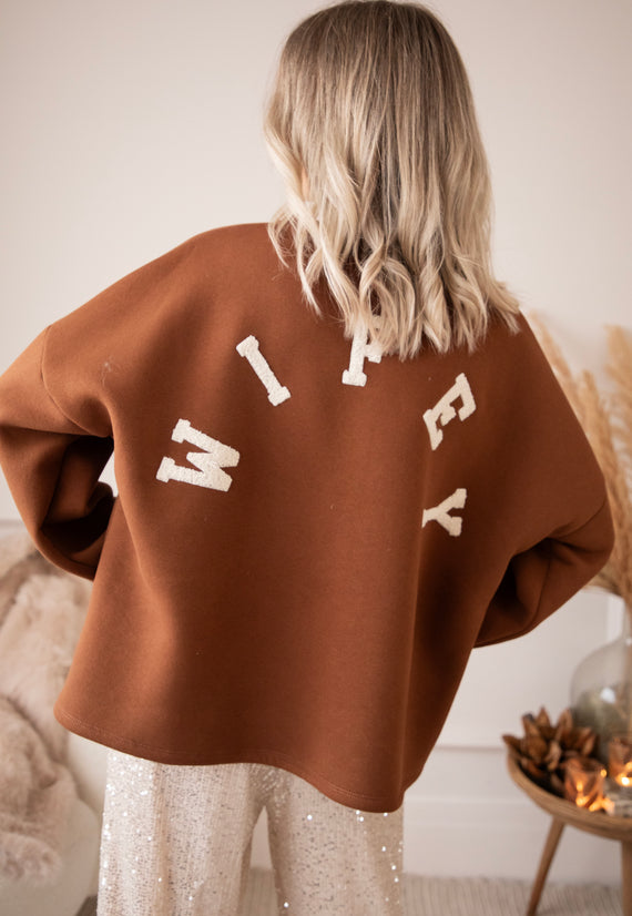 Lily Wifey Caramel/Off White - Sweater